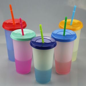 Juego de 5 Vasos de Plástico PP de 24 oz Personalizados, Libres de BPA, con Logotipo Personalizado, Vasos de Café para Llevar con Cambio de Color - Product Image 5