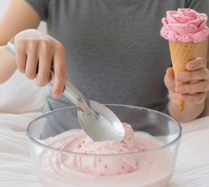 Cuillère à glace en acier inoxydable SFB110 en forme de rose, cuillère à glace manuelle, outil de cuisine pour desserts - Product Image 4