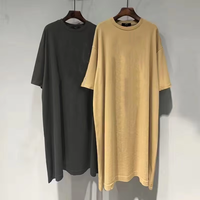 Robe T-shirt décontractée en coton tricoté imprimé pour femme, coupe oversize, longueur midi, avec logo personnalisé, grandes tailles, collection 2023, vente en gros
