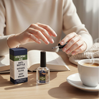 Vente en gros d'acide hyaluronique, durcisseur d'ongles transparent, soin protecteur des ongles, vernis pour ongles fins et fragiles, brillance naturelle, 10 ml