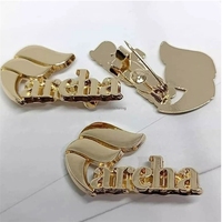 Broche personnalisée en métal émaillé doux or rose, avec logo de sécurité, petite broche nominative en métal pour bébé
