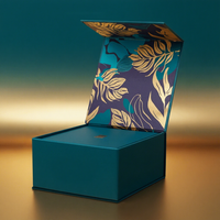 Boîte cadeau magnétique noire de luxe avec logo personnalisé, boîte d'emballage rigide pliable recyclable avec couvercle magnétique en fer