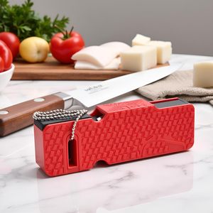 Portable 2-Stage Tungsten Steel <b>Mini</b> Knife Sharpener Outdoor Camping Keychain Multipurpose Sharpening Tools for Home Kitchen Use - Product Image 4