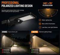 Lampadaire solaire 12W 1900lm LED avec 3 températures de couleur réglables, étanche IP65