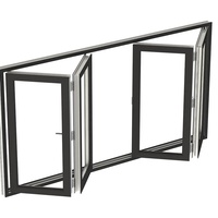 Ventana Plegable Horizontal Moderna de Aleación de Aluminio de Ángulo Amplio para Servicio de Alimentos en Cocinas, Cafeterías, Bares, Terrazas Exteriores y Espacios Sociales