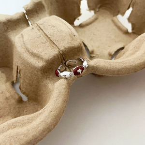 Anillo plateado Ruitai con lazo esmaltado en rojo, regalo de joyería de moda de estilo coreano para mujer - Product Image 2