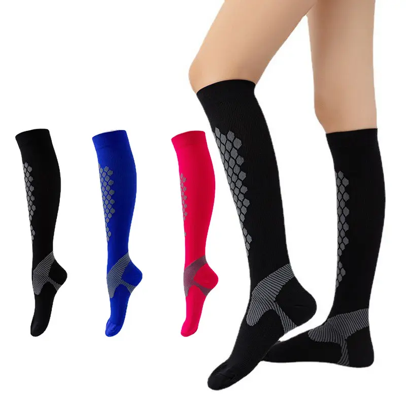 Running Girl Sport Colorful Funny Knee High Sock Nylon Sports Nurse Compression Socks