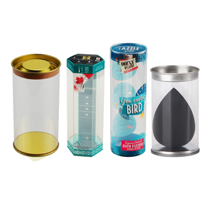 Tabung silinder hewan peliharaan daur ulang kustom-kemasan plastik ramah lingkungan dengan wadah tabung kosmetik ramah lingkungan desain unik - Product Image 1