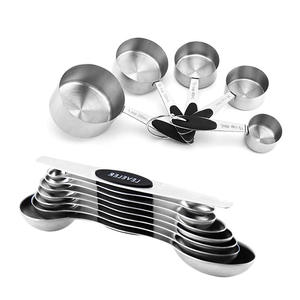 مجموعة أدوات الخبز المستديرة العابرة للحدود، 13 قطعة من أكواب القياس المصنوعة من الفولاذ المقاوم للصدأ وطقم ملاعق القياس المغناطيسية ذات الرأسين - Product Image 5