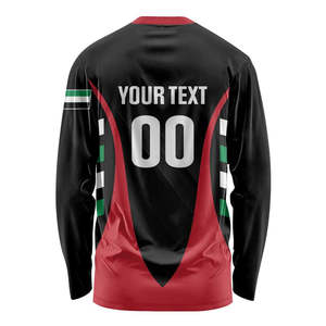 Maglia da Baseball manica lunga UAE stampa bandiera personalizzata unita arabo <span class=keywords><strong>Emirates</strong></span> divisa da allenamento della squadra nazionale magliette da uomo a maniche lunghe - Product Image 2