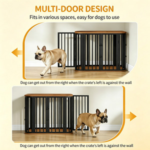 Cross-<b>border</b> wrought iron anti-chew dog cage, home living room furniture style pet <b>fence</b>, indoor dog kennel for small and - Product Image 2