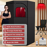 Tente de sauna portable ZT pour 1 personne, chauffage rapide 1500W, spa détox avec télécommande et design pliable, chauffe-sauna traditionnel