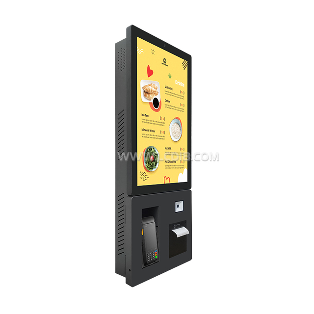 24 Inch Flat Touch Screen Payment Machine Receipt Printer QR Code Scanner POS Terminal Self Service Kiosk for Restaurants