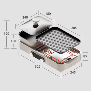 Sartén Eléctrica Antiadherente de Aluminio y PTFE, para Uso en Interiores y Exteriores, para Automóviles, Autocaravanas, Hoteles y Hogares, sin Humo, con Control de Temperatura - Product Image 2