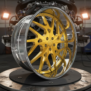 ล้อแม็กซ์หรูสั่งทำพิเศษ H แบบ 2 ชิ้น 3 ชิ้น ยี่ห้อ Forgiatos พร้อมพวงมาลัยสีทอง สำหรับรถเชฟโรเลต C10 คัทลาส อิมพาลา มอนเตคาร์โล - Product Image 4