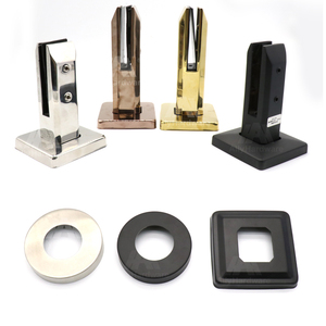 Colonne moderne en acier inoxydable avec miroir satiné et verre noir pour <span class=keywords><strong>piscine</strong></span>, <span class=keywords><strong>escalier</strong></span>, balcon, clôture, pince de fixation - Product Image 6