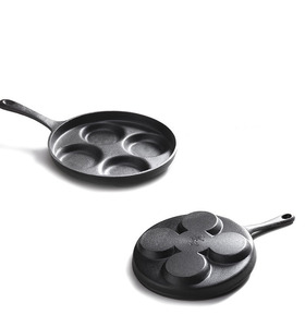 Poêle à crêpes <span class=keywords><strong>en</strong></span> <span class=keywords><strong>fonte</strong></span> à 4 trous Poêle à crêpes Poêle à frire pour petit-déjeuner - Product Image 3