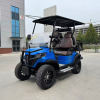 Voiturette de golf électrique surélevée puissante à batterie lithium 48V pour 6 passagers, véhicule utilitaire tout-terrain robuste pour la chasse et les centres de villégiature