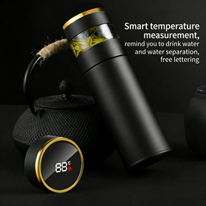 Bouteille d'eau isotherme intelligente haut de gamme en acier inoxydable 316 avec séparation thé-eau, idéale pour les cadeaux d'affaires et de bureau - Product Image 4