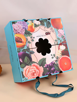 Boîte cadeau pliable écologique pour fruits avec impression de logo couleur personnalisée, panier en carton portable et ensemble cadeau de fruits