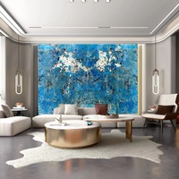 Beau panneau mural en Onyx bleu paon rétroéclairé pour le mur de fond de Table