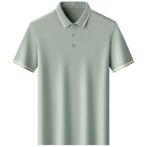 Polo de manga corta para hombre y mujer, color gris claro, algodón, color sólido, ropa de trabajo, uniformes de uso diario - Product Image 1