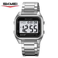 Jam Tangan Digital Retro Persegi SKMEI 2478 Custom Logo OEM Tahan Air 30M Lampu EL Hitung Mundur Waktu Ganda Pria