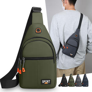 Sac de poitrine de sport unisexe, sangle réglable, grande capacité, sac bandoulière pour fitness en plein air, gris, noir, vert militaire, bleu foncé - Product Image 3