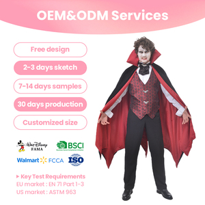 Elegante Mantello da Vampiro con Motivo a Pipistrello per Cosplay ed Eventi a Tema Oscuro - Product Image 1