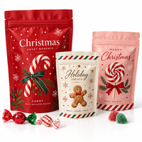 Pochette d'emballage personnalisée pour chocolats de Noël, sac alimentaire imprimé pour bonbons, truffes, confiseries, snacks, cadeau de fêtes