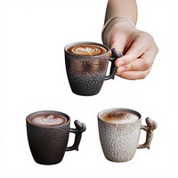 Tasses à expresso en céramique rustique en gros, petites séries, tasses à café turques vintage, luxe léger, rétro