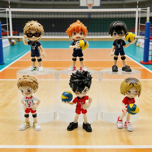 ชุดฟิกเกอร์อนิเมะไฮคิว 6 ตัว ทำจาก PVC รุ่นสะสม ตัวละคร โทรุ โออิคาวะ และ ฮินาตะ โชโย แบบกล่องเวอร์ชั่น Q - Product Image 1