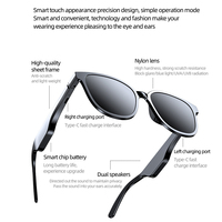 Lunettes de soleil audio intelligentes avec haut-parleur sans fil et casque intégré pour le cyclisme en extérieur, avec fonction Bluetooth et affichage numérique