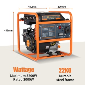 Générateur Inverter Portable à Essence 3kW/3.2kW 4 Temps 50Hz - Démarrage par Lanceur, Châssis Ouvert Léger pour Utilisation Extérieure et Domestique d'Urgence - Product Image 2