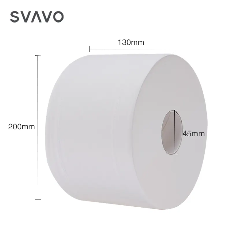 Svavo กระดาษชำระ2ชั้นแบบม้วนกระดาษชำระเยื่อไม้ไผ่แท้ม้วนใหญ่ดึงออกได้