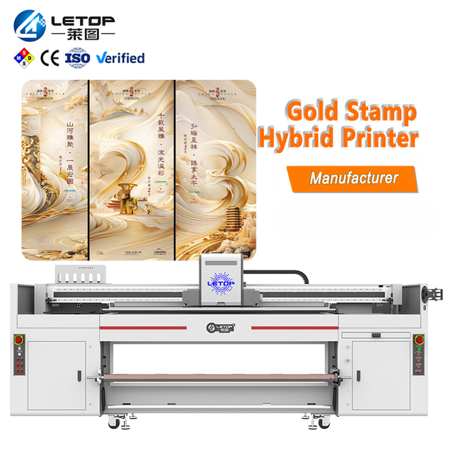 LETOP Factory Large Format 1.9M Led Plotter Hybrid UV Inkjet Printer Machine Automatic Flatbed Glass Printing Machine