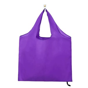 Groothandel kleurrijke polyester opvouwbare boodschappentas, herbruikbare lichtgewicht boodschappentas met elastische band voor de detailhandel - Product Image 2
