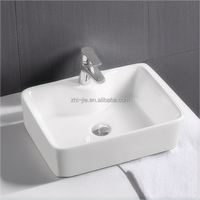 Lavabo rectangulaire pour salle de bain, lavabo à poser, lavabo moderne en céramique blanche, petit lavabo, lavabo d'art, lavabo de toilette