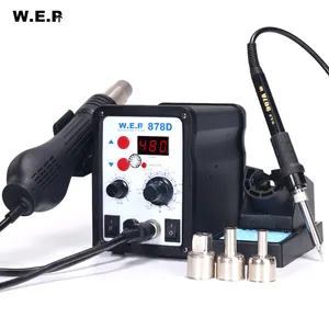 WEP 878D smd hot air gun 2 in 1 mobile phone repair rework soldering station