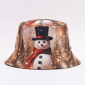 Sombrero de Pescador Navideño de Alta Calidad con Estampado Digital, Reversible, con Diseño de Papá Noel y Muñeco de Nieve, para Fiestas Festivas y Protección Solar - Product Image 3