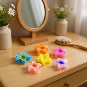 Fermagli per Capelli Zi Flower 8Cm in Plastica con Strass, Moda Donna per Uso Quotidiano - Product Image 3