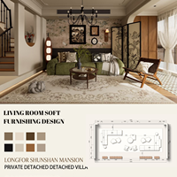Service de design d'intérieur 3D pour salon moderne de luxe avec solution personnalisée de planification spatiale