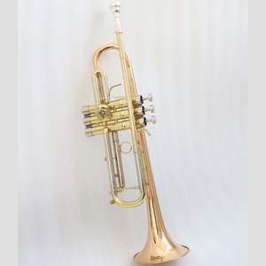 Trompeta Profesional <span class=keywords><strong>de</strong></span> Latón Dorado, Pistón <span class=keywords><strong>de</strong></span> una Pieza, Instrumento Musical <span class=keywords><strong>de</strong></span> Latón - Product Image 1