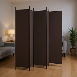 Separador de Ambientes de Tela Marrón de 5 Paneles, 98.4x86.6 Pulgadas, Biombo Plegable, Diseño Minimalista, Partición Móvil - Product Image 2