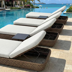 Chaise longue en rotin moderne de luxe, résistante aux intempéries, tissée, pour le bord de la piscine, mobilier d'extérieur pour villa, hôtel, <span class=keywords><strong>jardin</strong></span> - Product Image 4