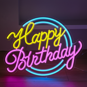 Panneau néon Joyeux <span class=keywords><strong>Anniversaire</strong></span> 16,5x12 pouces, alimenté par USB, lumière LED blanc chaud, parfait pour décorer une fête - Product Image 5