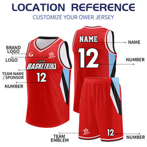 Ensemble de maillots de basket-ball à transfert thermique pour jeunes, design d'équipe, uniforme de <span class=keywords><strong>sport</strong></span> d'entraînement pour équipes scolaires B25054 - Product Image 2