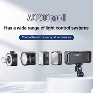Flash <span class=keywords><strong>Godox</strong></span> <span class=keywords><strong>AD200</strong></span> <span class=keywords><strong>Pro</strong></span> II, 200 Ws, 1/8000 HSS, Batería de 2980 mAh, Sistema Inalámbrico 2.4G, Lámpara de Modelado Bicolor, Flash Speedlite - Product Image 3