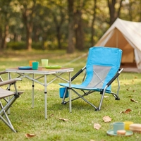 Chaise de plage pliable à profil bas avec dossier en maille et porte-gobelet pour le camping en plein air et les pique-niques