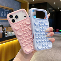 Coque de téléphone à ventouse avec support bulle, en silicone antichoc écologique pour 17 PM
